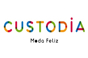 una de las tiendas de ropa infantil en Colombia, logo de la tienda Custodia Moda Feliz